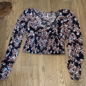 Free People long sleeve top with floral design